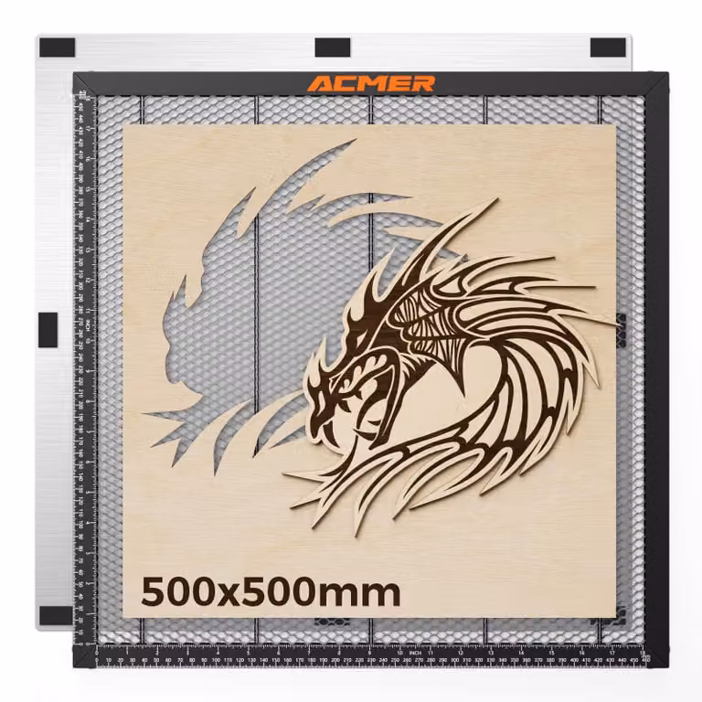 Tavolo da lavoro laser "Honeycomb" da 500 x 500 mm con piano in alluminio