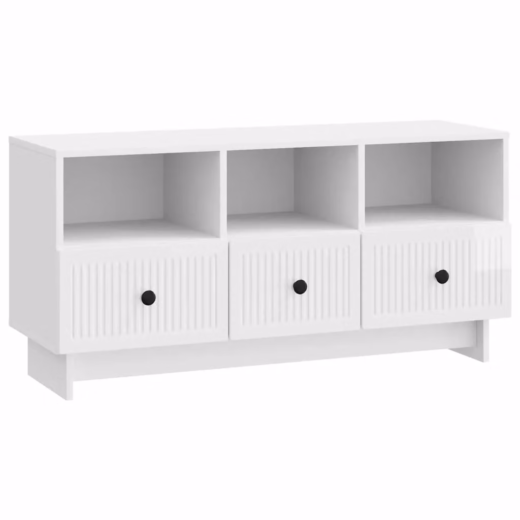 Mobile TV moderno bianco lucido in legno ingegnerizzato L 102 cm x P 34,5 cm x H 50 cm – 2