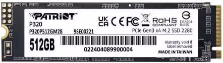 Patriot SSD P320 M.2 2280 PCIe da 512 GB Nero – 1