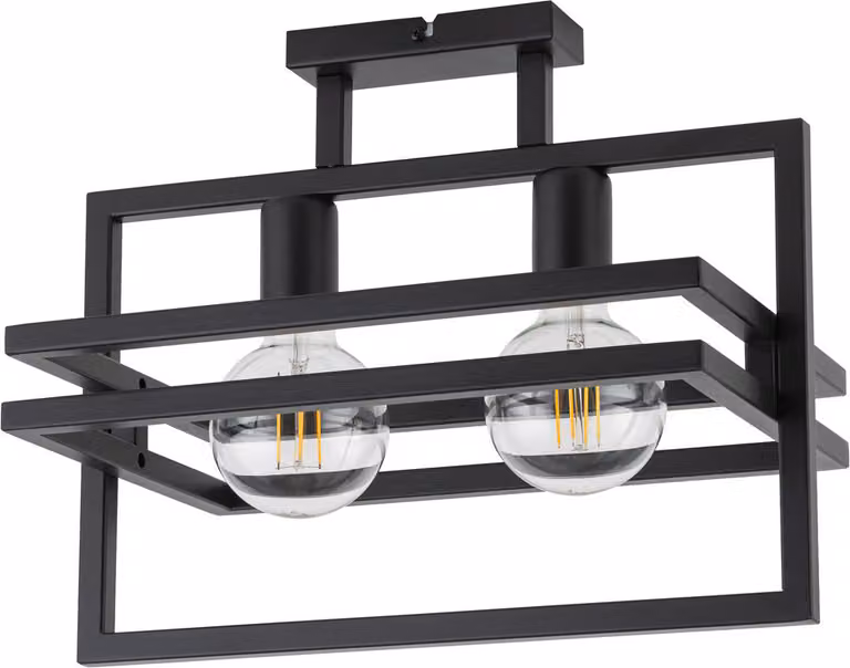 Lampada da soffitto Merci nera 2xE27x15W in metallo, dimensioni: 34x40,5x26 cm, IP20, Sigma Lighting