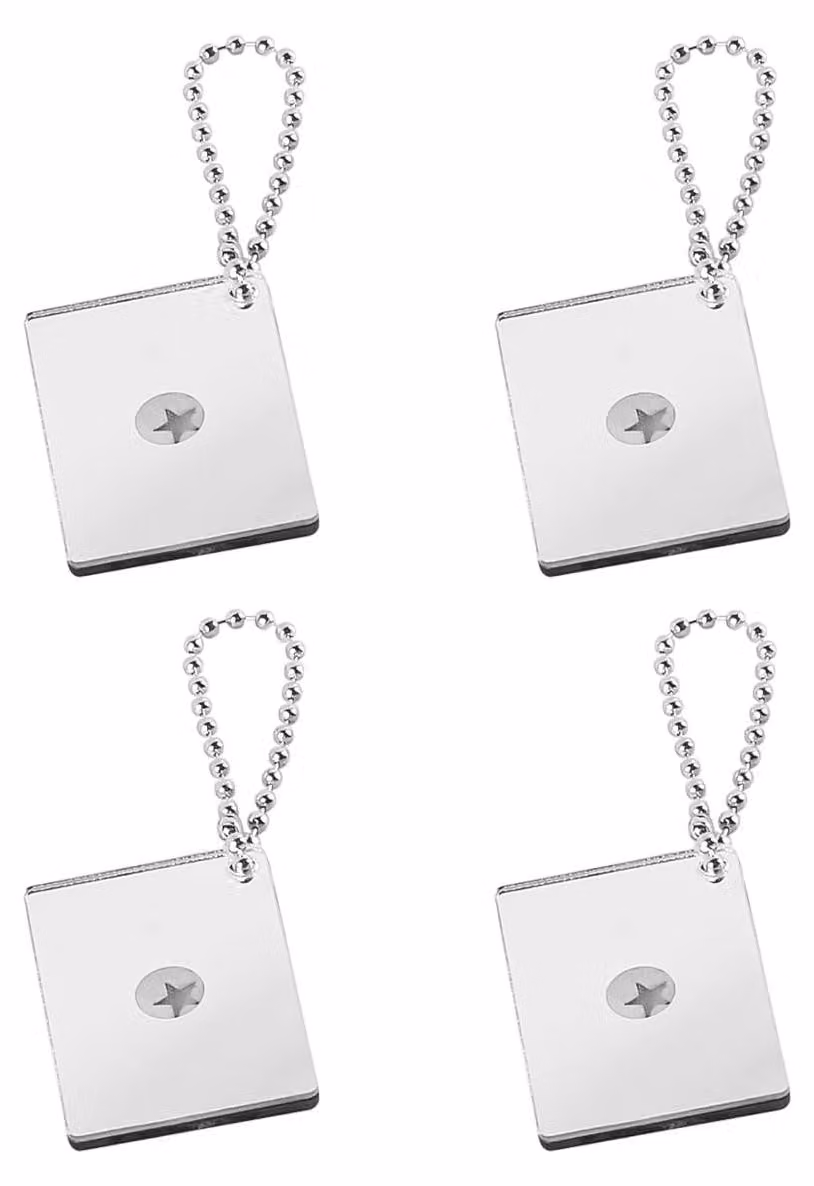 Specchi di segnalazione, confezione da 4, in acrilico, 5,1 x 3,1 cm, specchi di emergenza