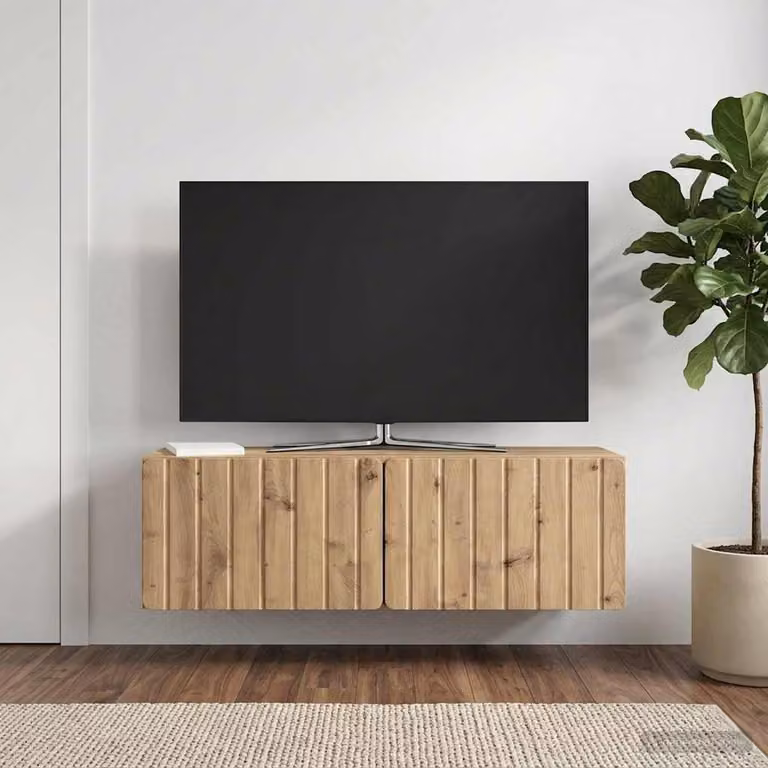 vidaXL Mobile Porta TV da Muro Moderno in Rovere, L 98 x P 31 x H 30 cm