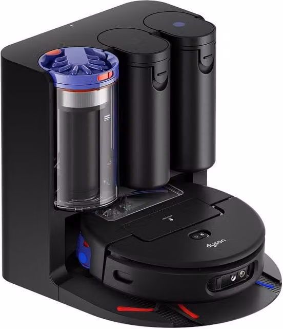 Dyson Spot+Scrub AI Robot Aspirapolvere e Lavapavimenti con Stazione di Autopulizia a Acqua Calda, Colore Nero – 1