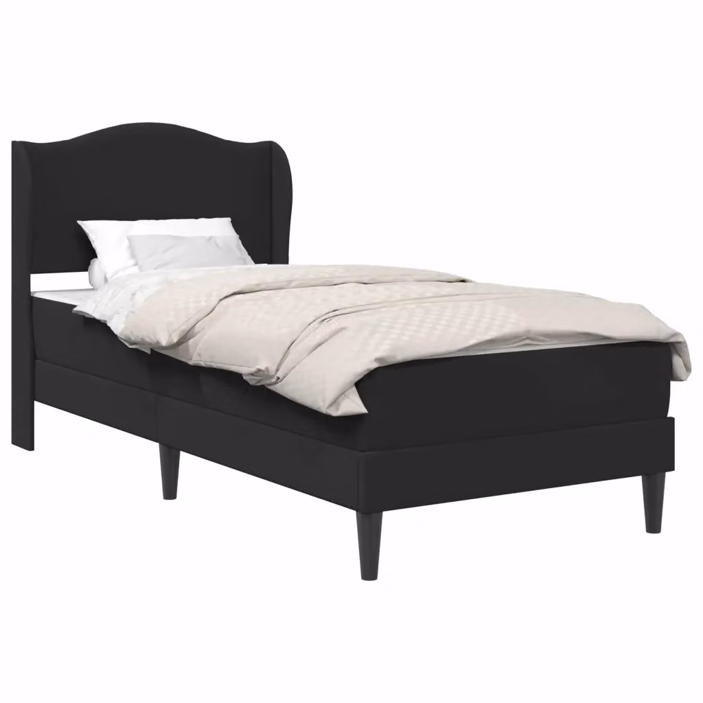 Struttura del letto con testiera vidaXL in similpelle nera, L 90 x P 200 cm – 2