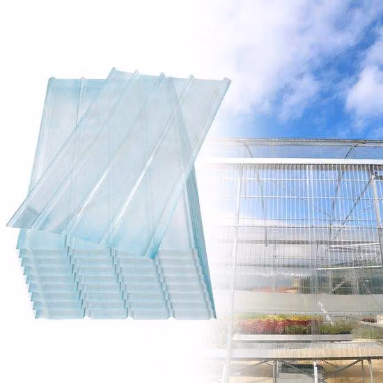 Plastica rinforzata con fibra di vetro - Trasparente - Pannello ondulato - 900 mm x 1600 mm, spessore 2 mm, trasparente - 10 pezzi