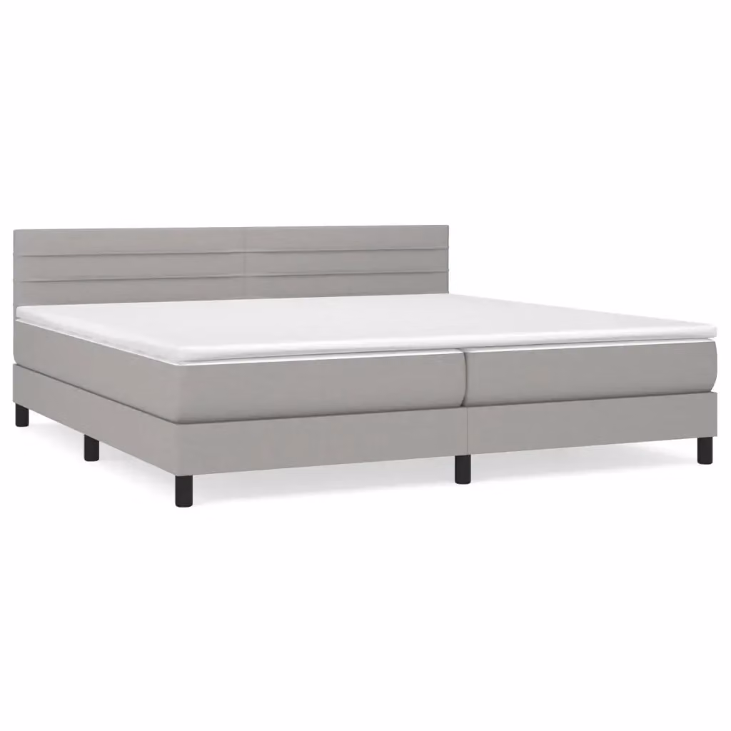 Letto Ibrido con Giroletto a Molle e Materasso vidaXL Grigio e Bianco L: 200 cm, P: 200 cm, H: 25 cm – 2