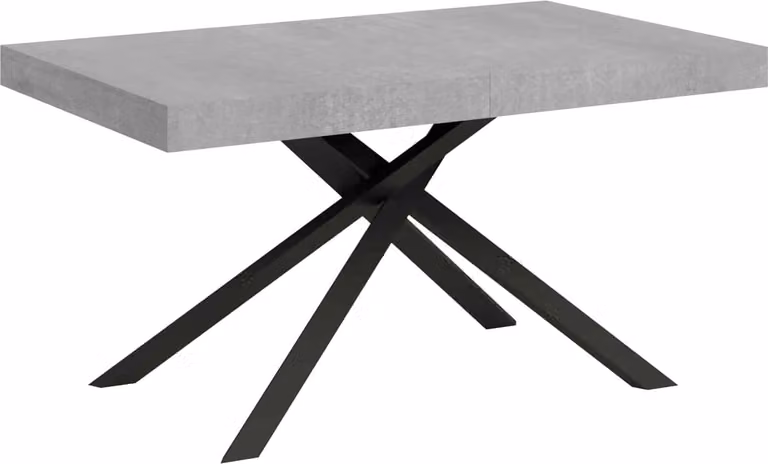 ITYHOME - Tavolo allungabile 160/420X90 cm Karida cemento gambe antracite