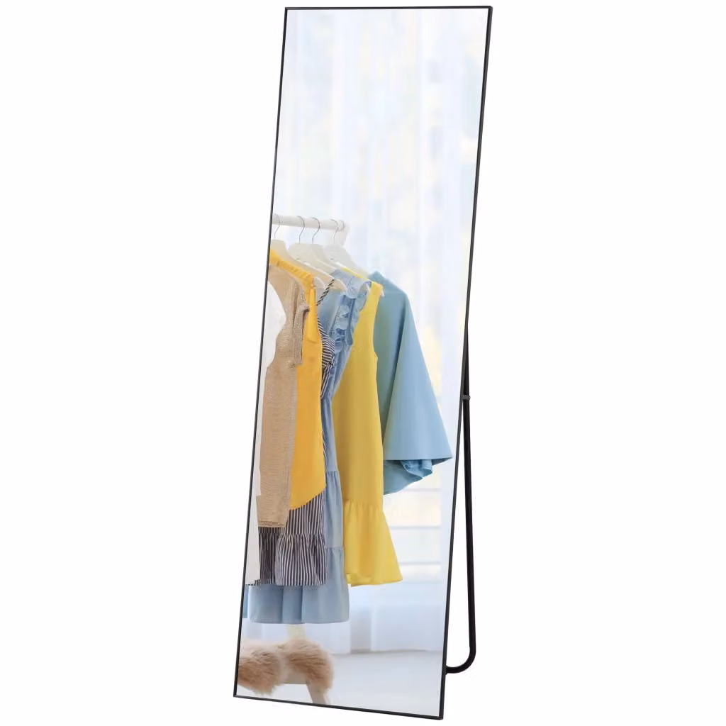 Specchio rettangolare XYLO da parete o appoggio nero L: 50 cm, H: 160 cm – 2