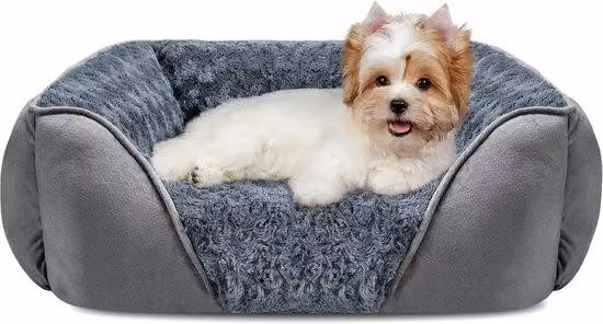 Cuscino per cani – Lavabile – Cuscino antiscivolo – Morbido e confortevole, formula antistress – Adatto a cani e gatti di piccola taglia – 60x45x14 cm – Grigio