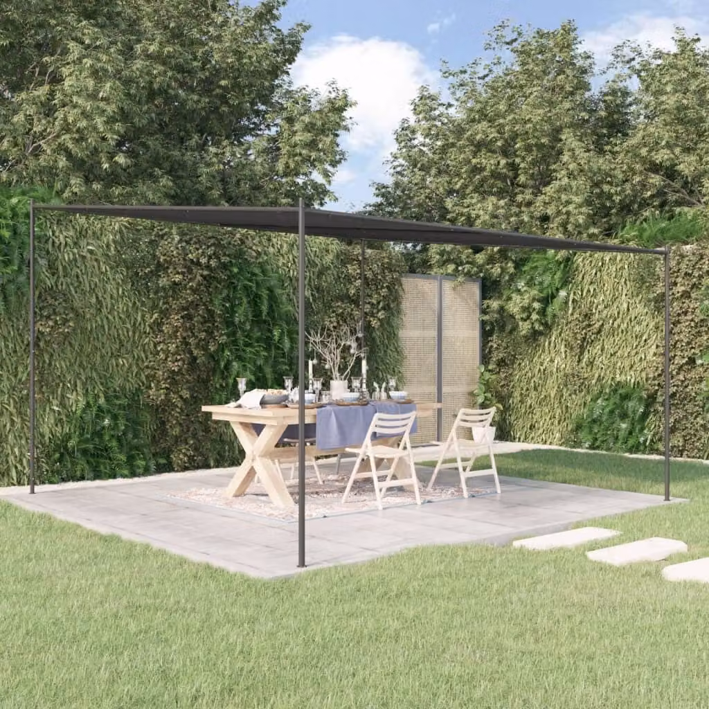 Gazebo The Living Store antracite 4x4 m 180 g/m² tessuto e acciaio