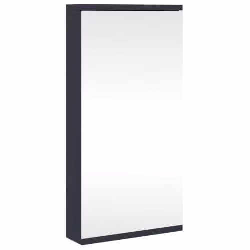 Helloshop26 Armadietto da bagno con specchio angolare da parete con spazio 30 x 24 x 60 cm, design pulito in legno grigio 02_0047278