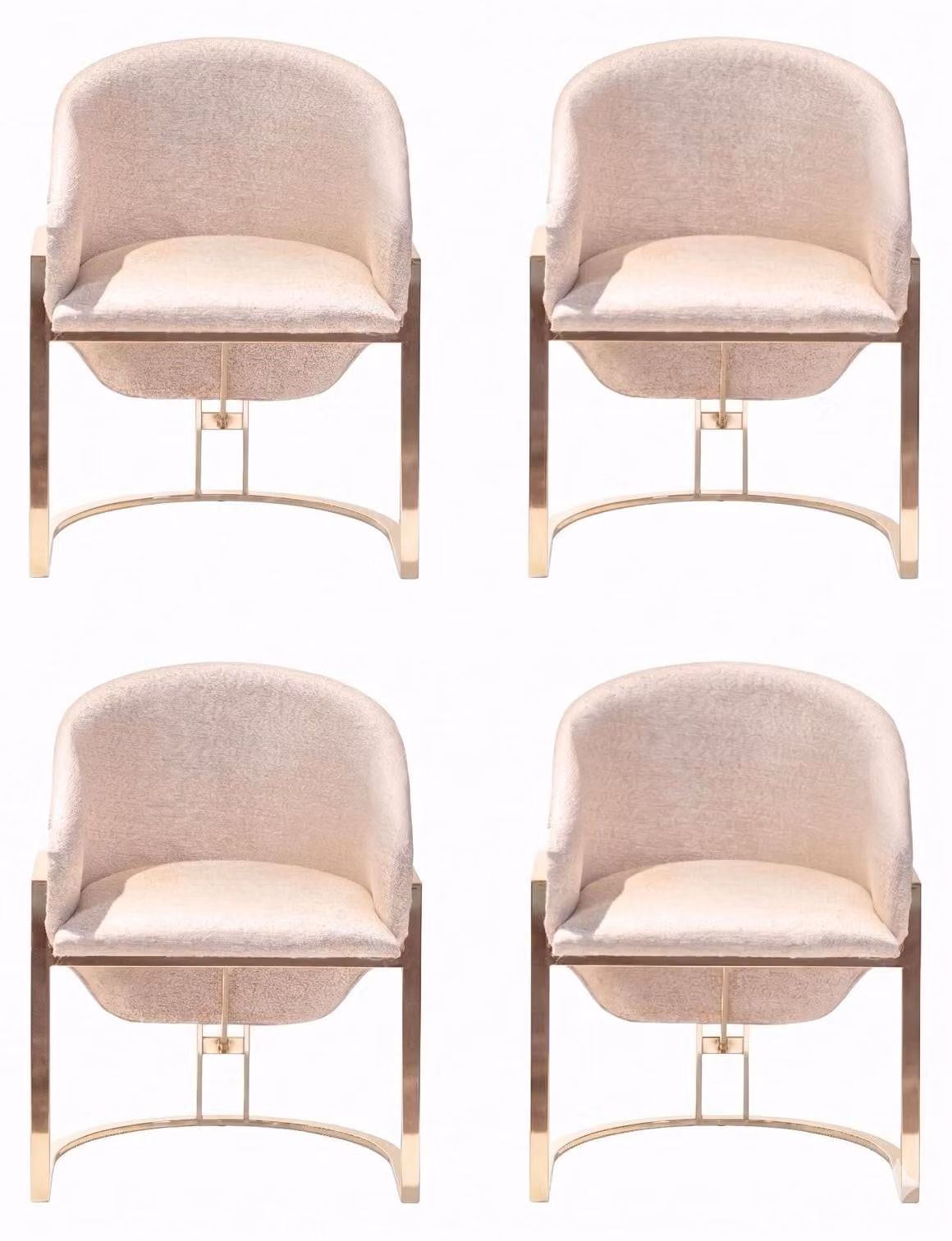 Sedia bianca, comoda, per il soggiorno, in metallo e tessuto, design moderno, stile minimalista, nuova
