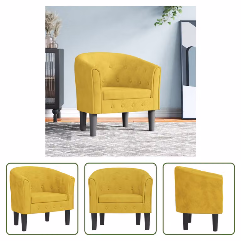 Il Living Store Clubsessel Gelb Samt