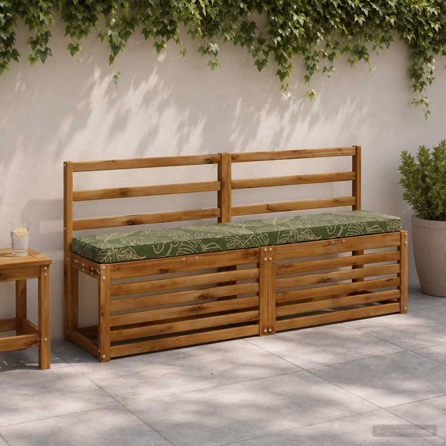 Cuscino per Panchina vidaXL VUGHT Verde in Poliestere con Rivestimento Lavabile e Resistente ai Raggi UV