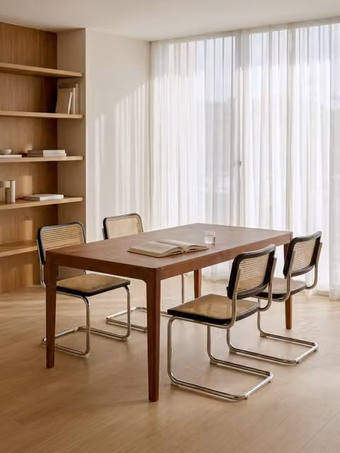 Tavolo da pranzo rettangolare estensibile Kenay Home in laminato di noce marrone L: 180 cm, H: 77 cm