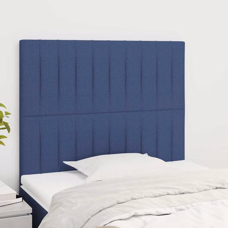 Testiera per letto imbottita vidaXL in tessuto blu, L 100 cm, P 5 cm, H 118-128 cm