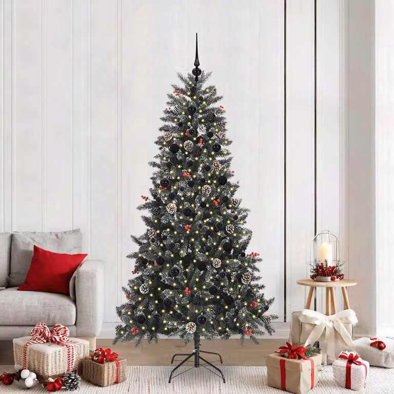 Maison Exclusive - Albero di Natale artificiale, verde, 210 cm, realizzato in PVC, plastica e acciaio