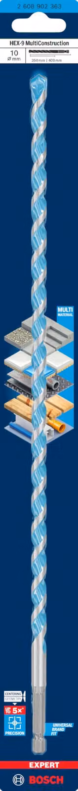 BOSCH 2608902363 BOSCH EXPERT HEX-9 Multi Punta per calcestruzzo da costruzione, Ø 10,0 mm, 1 pz.
