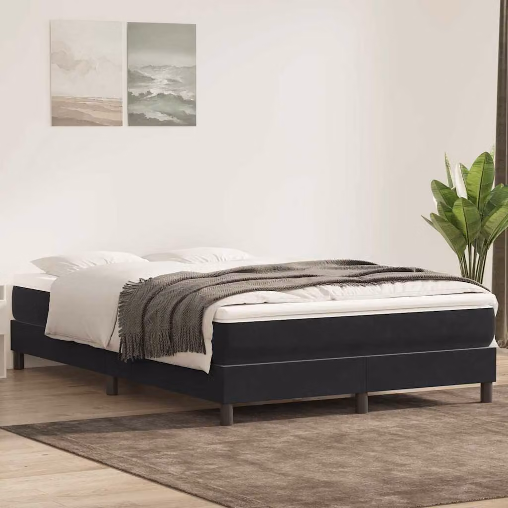 Maison Exclusive - Letto a Molle senza Materasso Nero 140x220 cm in Velluto