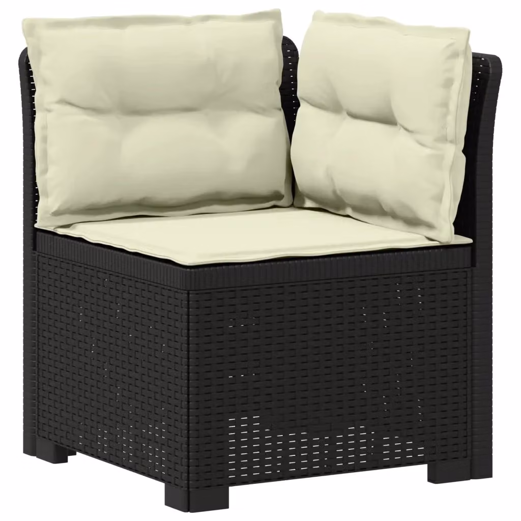 Divano da giardino a 1 posto con cuscini vidaXL in effetto rattan color antracite L: 70 cm, P: 62 cm, H: 62 cm – 2