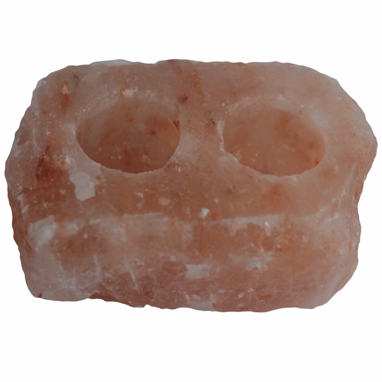 Portacandela naturale in sale - 2 fori 1 pz