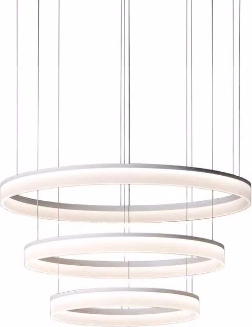 Lampada a sospensione LedsC4 Circ Tripla bianca con tecnologia LED luce bianca calda
