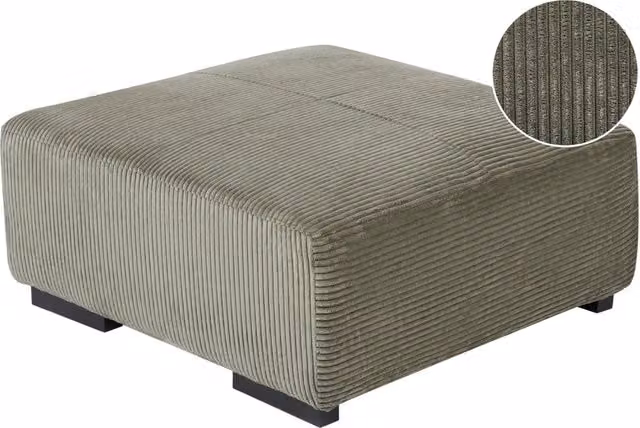 Ottomana moderna quadrata in velluto a coste verde 80 x 80 x 35 cm stile Contemporaneo soggiorno