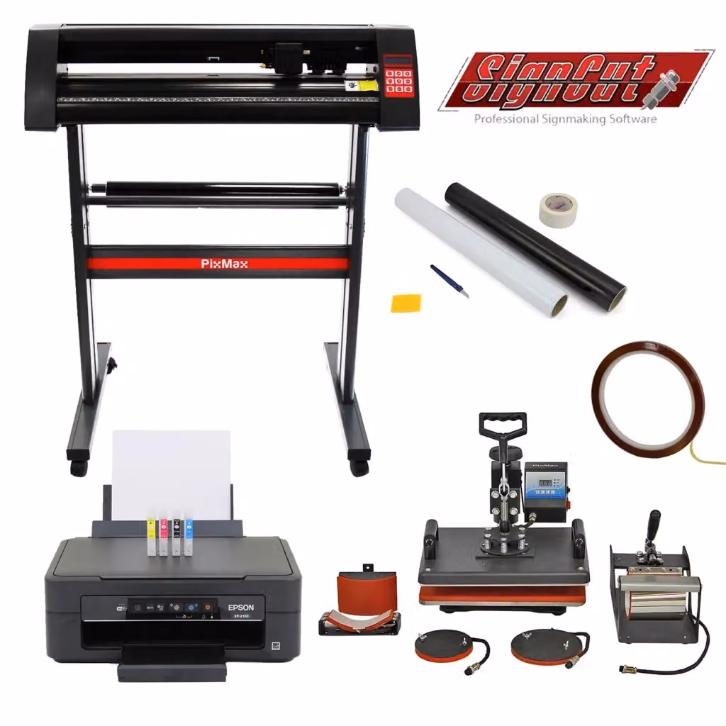 Bundle creativo PixMax con stampante Epson dye sublimation, pressa a caldo 5 in 1 e plotter per vinile da 720mm – 2