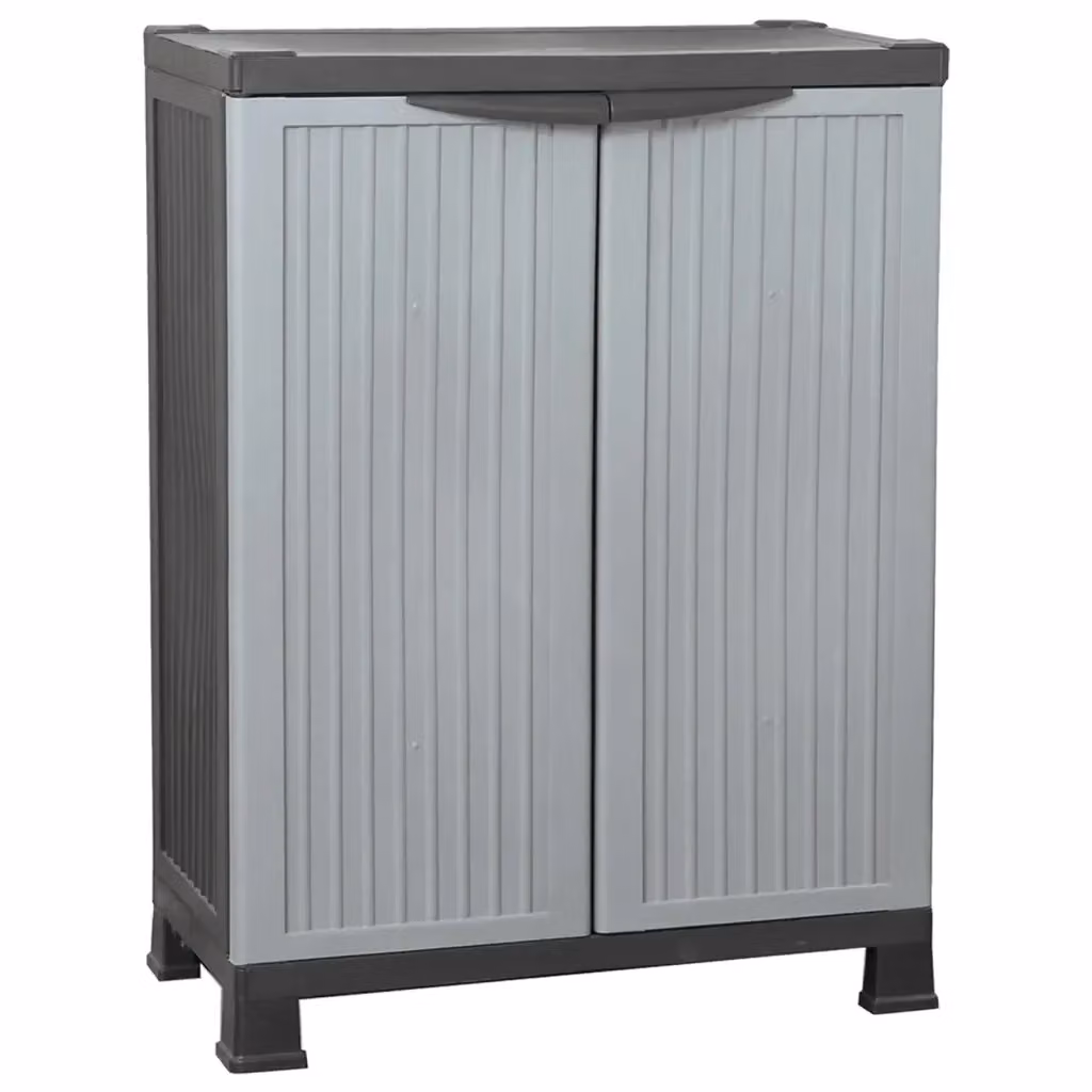 Armadietto a muro vidaXL in plastica grigia con ripiani interni e serratura L/P/H: 68 x 39 x 92 cm – 2