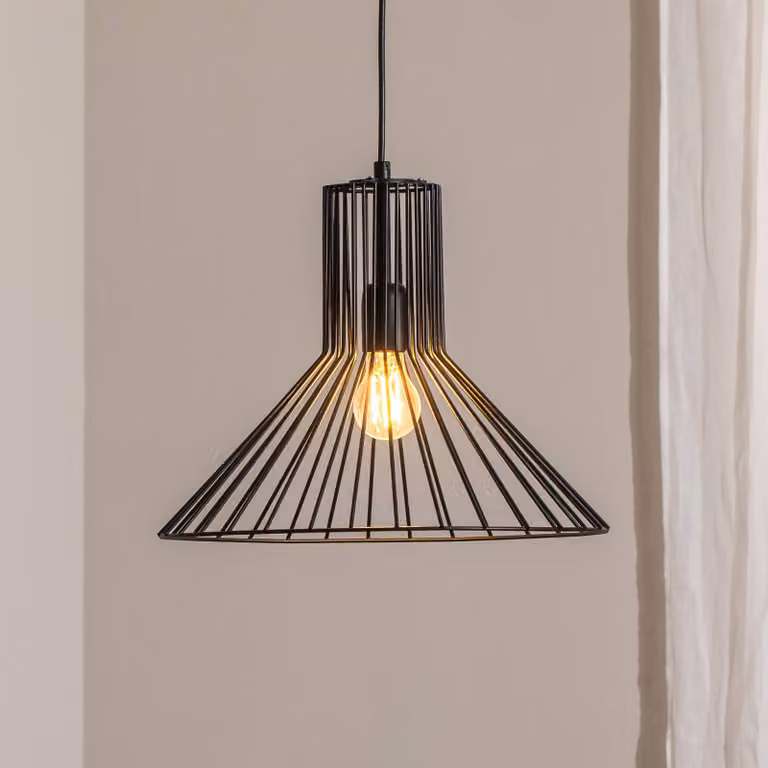 Lampada a sospensione Fellini MR-757 Opviq, dimmerabile, Nero, Soggiorno / Sala da pranzo, Metallo, Moderno, Lampada a sospensione