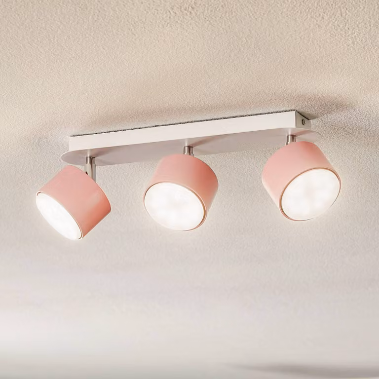 Faretto da soffitto Cloudy 3 luci rosa Eko-Light, dimmerabile, Violetto / Fucsia / Rosa, Soggiorno / Sala da pranzo, Metallo, Giovanile, Faretto
