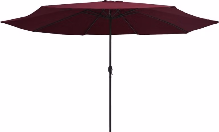 vidaXL Ombrellone con palo in metallo 390 cm Rosso Bordeaux