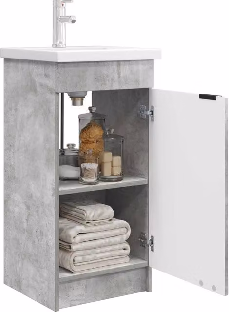 Mobile da bagno con Lavabo | Armadio Lavabo Grigio Cemento 42 x 40 x 84,5 cm