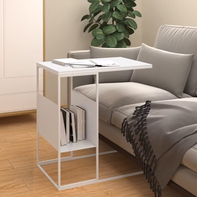 Maison Exclusive - Tavolino bianco 55x36x59,5 cm Materiale ligneo