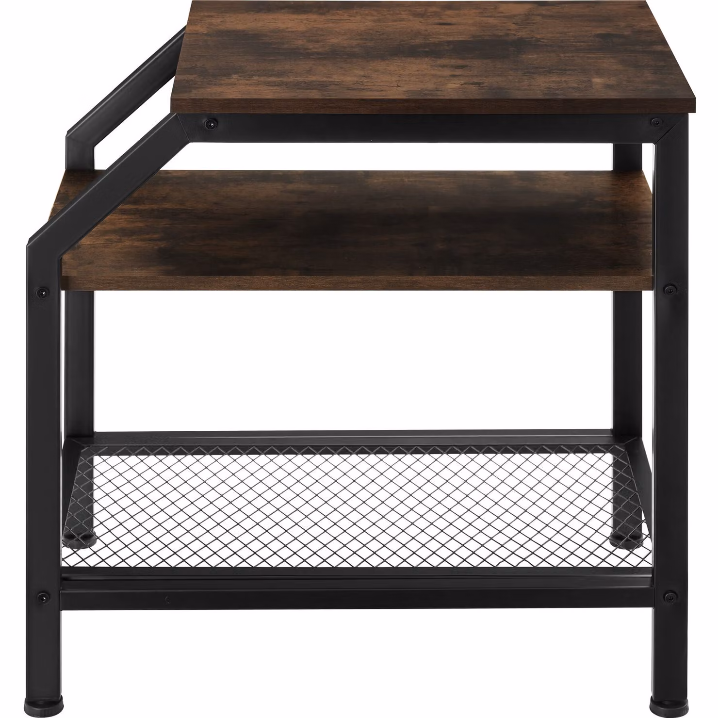 Tavolino rettangolare industriale tectake in legno marrone con finitura opaca L/P/H: 58,5 x 36,5 x 59,5 cm – 3