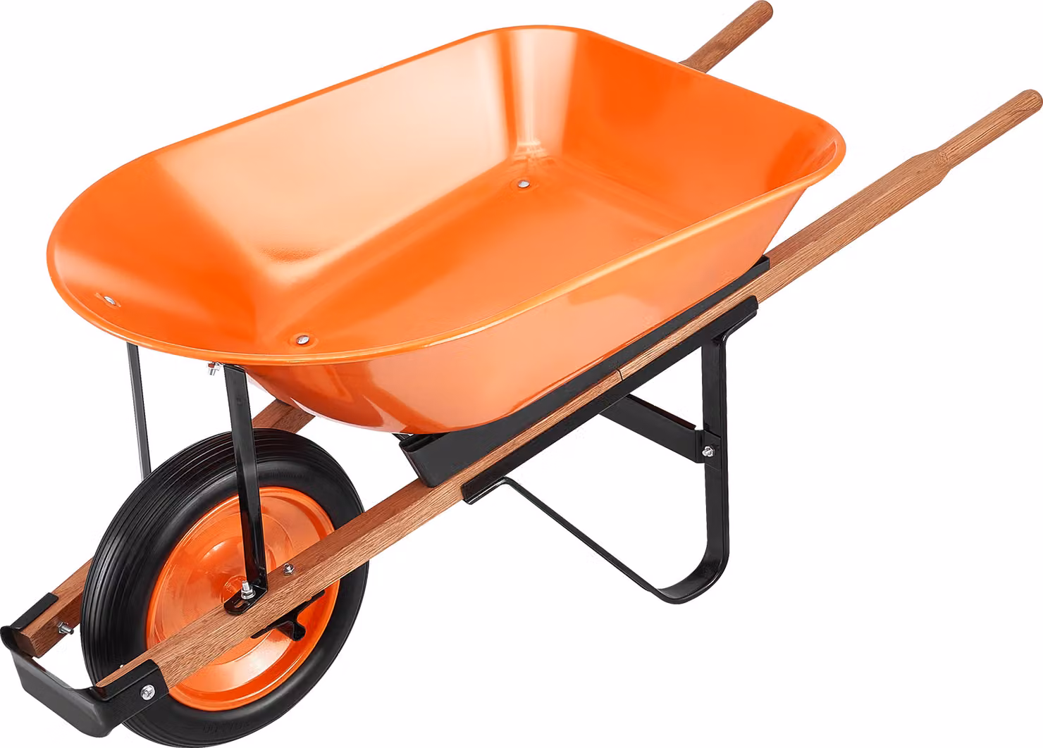 SucceBuy Carrello carriola, 5 Cu. Carico di 5 piedi e capacità di 330 libbre, carrello da giardino a una ruota, carrello da giardino con maniglia in metallo e ruote larghe da 16", carrello da giardino e carrello di facile caricamento per l'azienda agricol