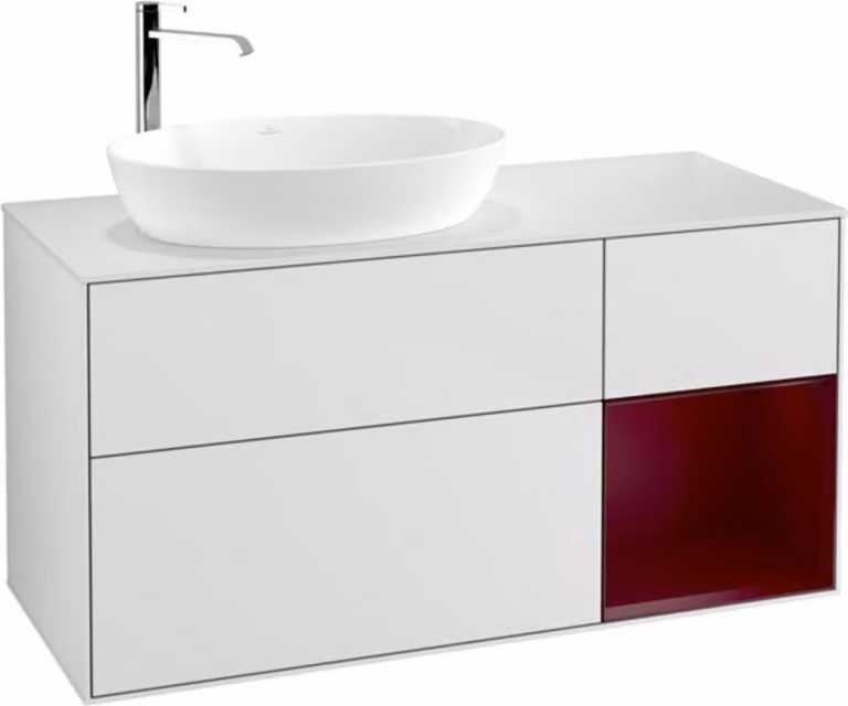 V&B mobile lavabo a parete Finion 120cm, Pl w m, Reg Peo m Lac, wh. m Lac