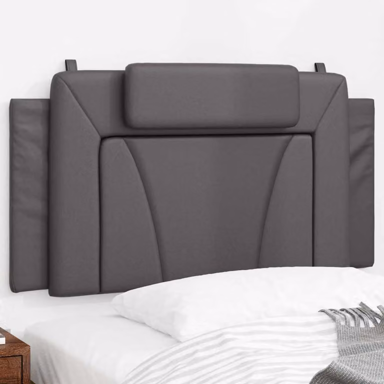 Testiera per letto imbottita vidaXL Viana in similpelle grigia, Larghezza: 100 cm