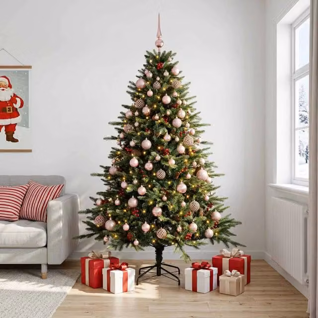 Albero di Natale artificiale con palline 240 cm 300 LED 3466677