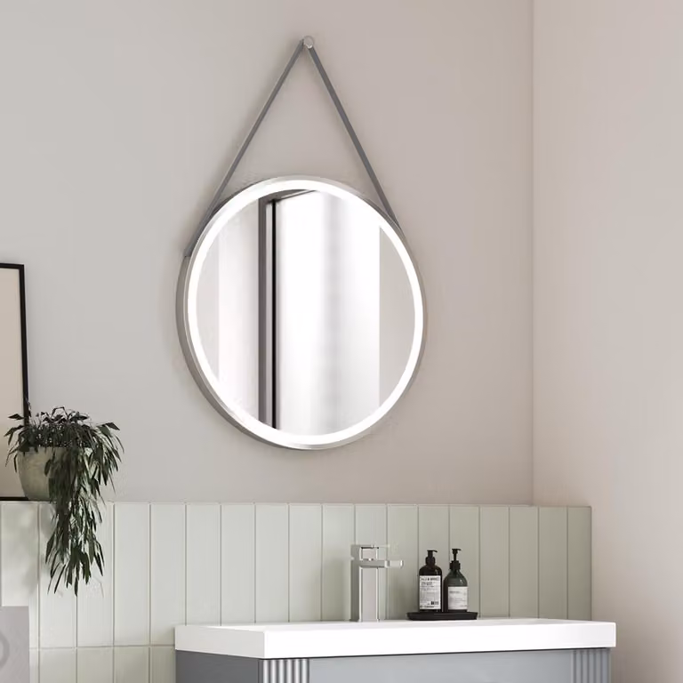 Specchio Rotondo Cromato con Illuminazione a LED 21W e Antiappannamento - 600mm