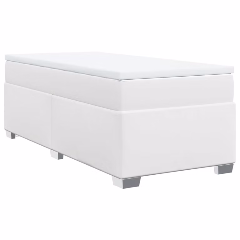 Giroletto a Molle con Materasso Bianco 90x200 cm in Pelle finta