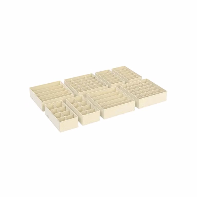 Set di Divisori per Cassetti per Biancheria Intima Pieghevole, Beige