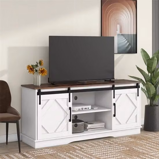 Cassa TV in legno - Regolabile - 2 Porte scorrevoli - 150x40x60 cm