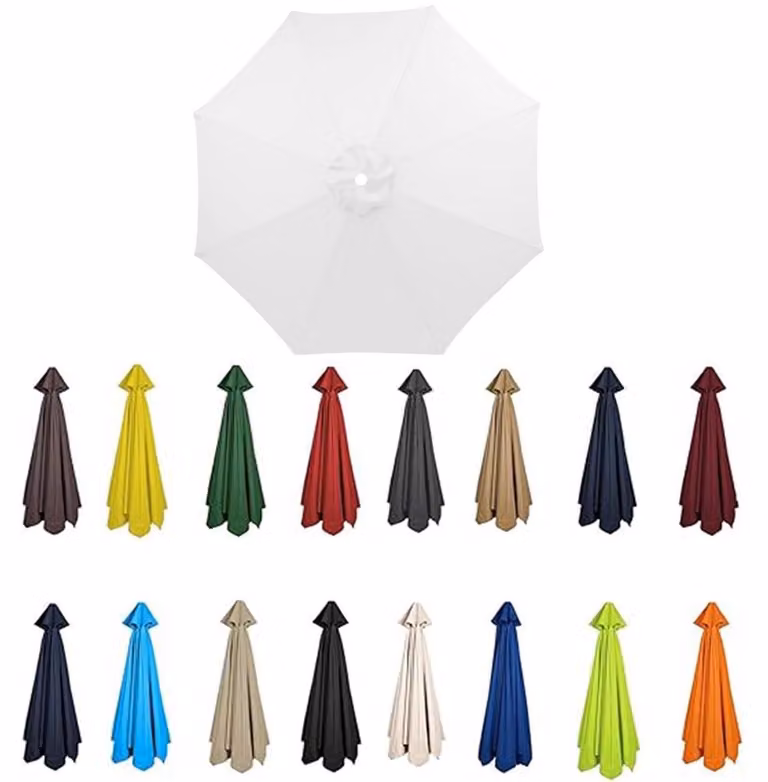Copertura di ricambio per ombrellone, diametro 3,5 metri/2 metri, 6/8 stecche, colore bianco, protezione UV 50