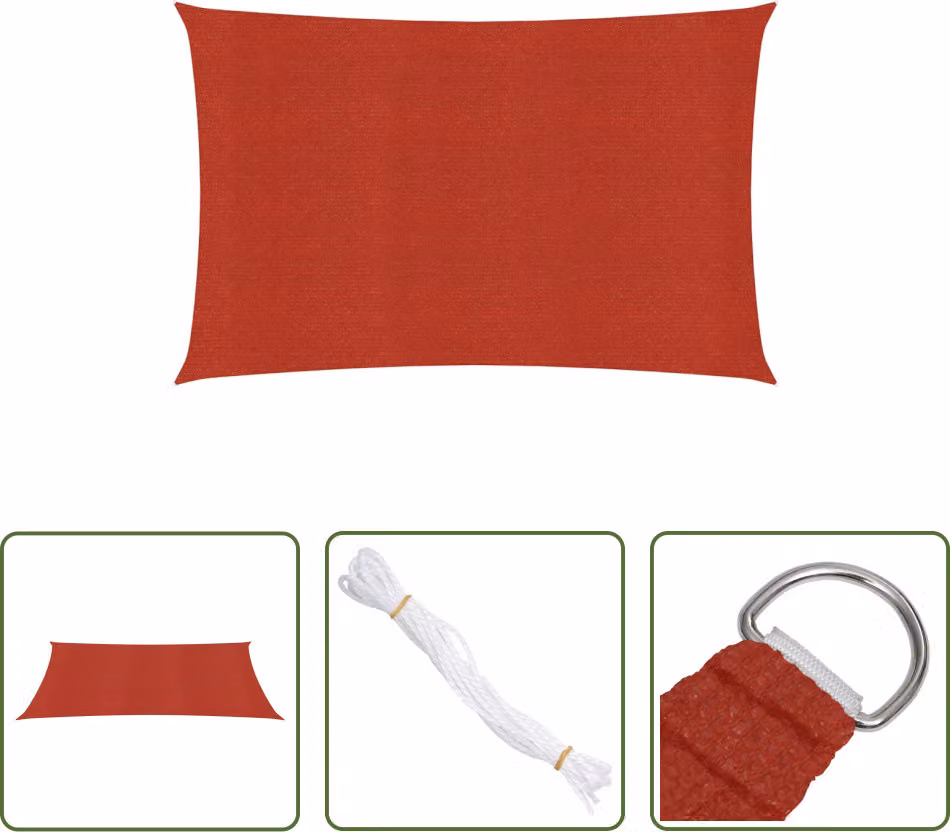 The Living Store Tenda da sole 160 g/m² Rosso 2x3,5 m HDPE