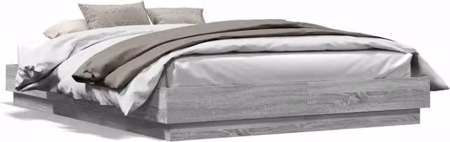 Letto matrimoniale Sonoma grigio in legno multistrato L: 140 cm, P: 200 cm, H: 143 cm – 1