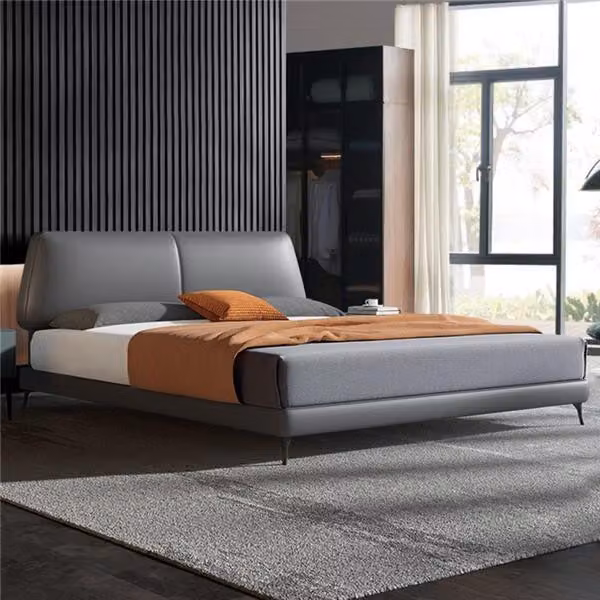 Design Luxus Doppel Hotel Betten Ehe Leder Luxus Schlafzimmer Bett Polster