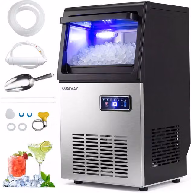 Macchina ghiaccio per ghiaccio morbido montaggio flessibile con autopulizia schermo, Ice maker commerciale per casa bar e caffetterie