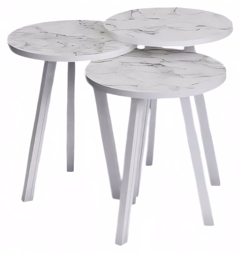 Elegantes weißes Holz Couchtisch-Set modern und stilvoll