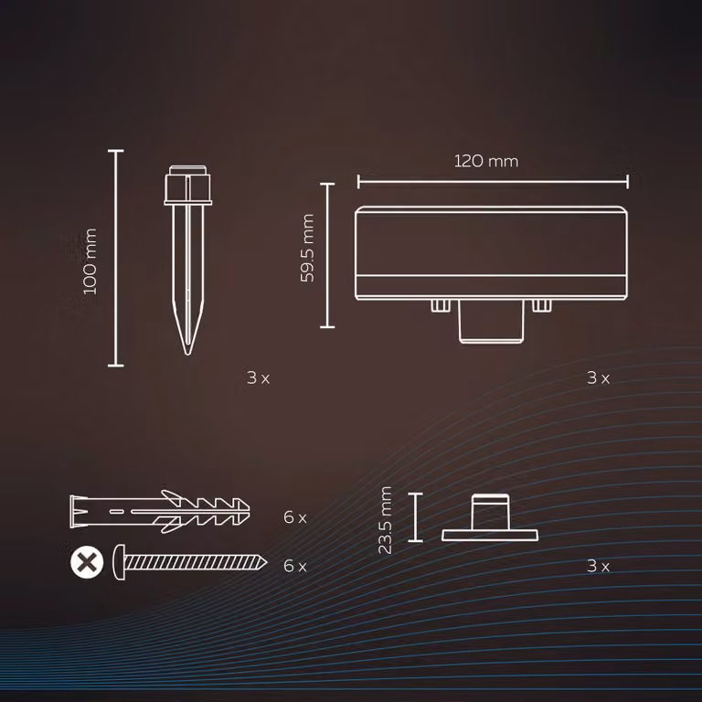 Calex Smart Outdoor Ground Spot, CCT RGB a 3 luci. dimmerabile, Nero, Plastica, Moderno